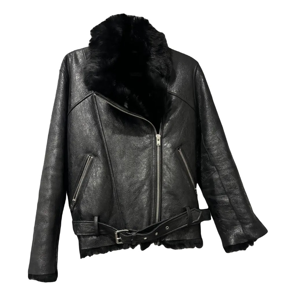 Women's Iron Black Shearling Jacket